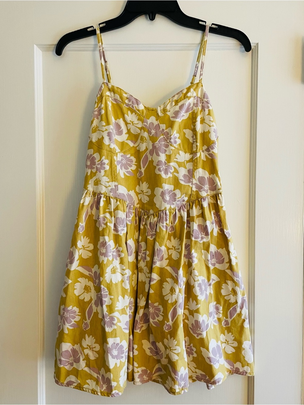 American Eagle Outfitters Yellow Floral Mini Dress, Size S